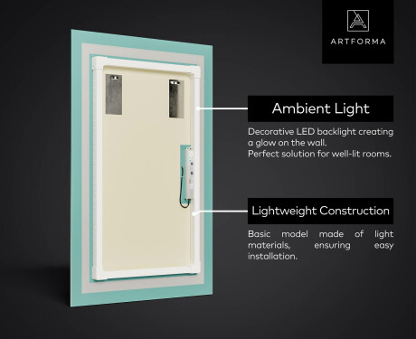 Full length hallway mirror backlit LED L11 #3