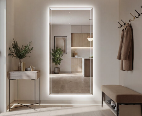 Long wall hallway mirror backlit LED L57