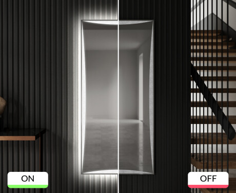 Long wall hallway mirror backlit LED L77 #7