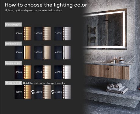Long wall hallway mirror lighting LED L02 #8