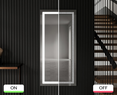 Long wall hallway framed mirror backlit LED L15 #9