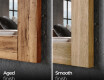 Vertical oak wooden illuminated mirror with rectangular frame and LED light L225 #7