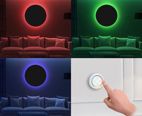 Round ornate mirror on wall L175 #11