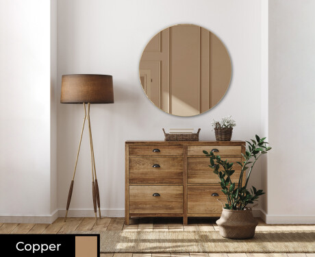 Round ornate mirror on wall L175 #2