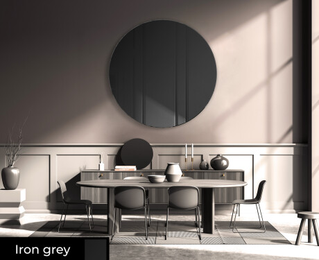 Round ornate mirror on wall L175 #5