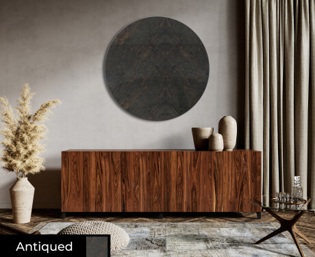 Round ornate mirror on wall L175 #6