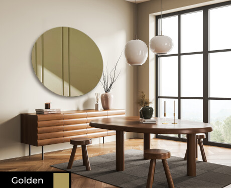 Round ornate mirror on wall L175 #8