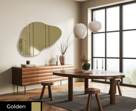 Irregular ornate mirror on wall L180 #8