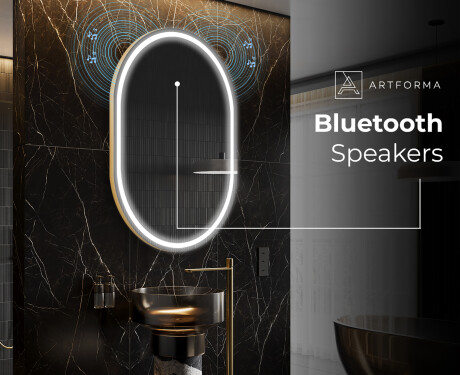 Led bathroom mirror with clock and bluetooth 2025