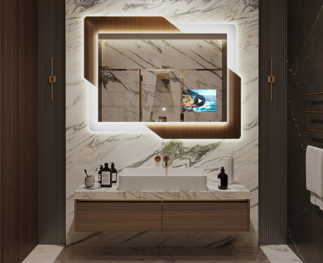 Designer Backlit LED Bathroom Mirror - Retro