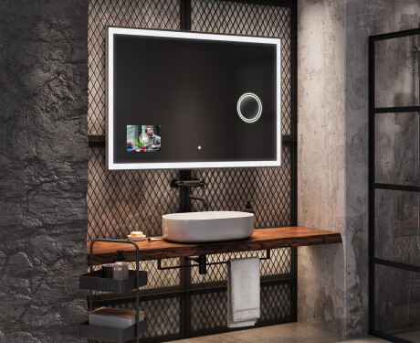 LED Lighted Mirror with SMART Apple Screen L128 #5