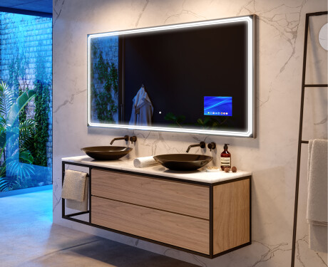 LED Lighted Mirror with SMART Apple Screen L136 #9