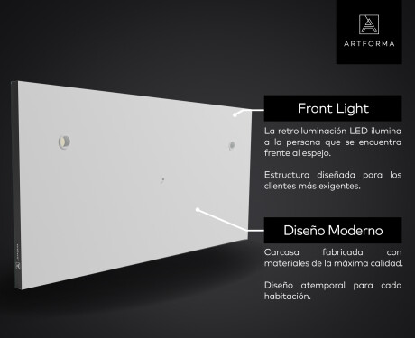 Smart Bathroom Large Mirror With Lights LED L01 #11
