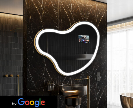 SMART Irregular Bathroom Mirror LED N222 Google