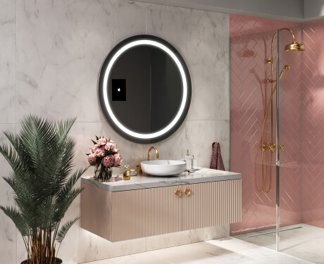 SMART Round Bathroom Mirror LED L33 Apple #11