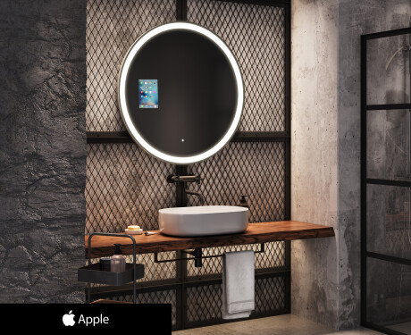 SMART Round Bathroom Mirror LED L76 Apple #1
