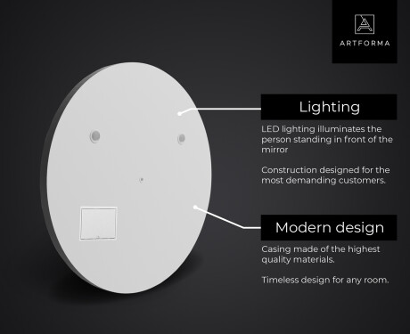 LED Illuminated Round Mirorr SMART L114 Apple #2