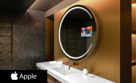 SMART Round Bathroom Mirror LED L156 Apple