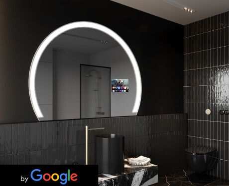 SMART Semi-Circular Bathroom Mirror LED W222 Google