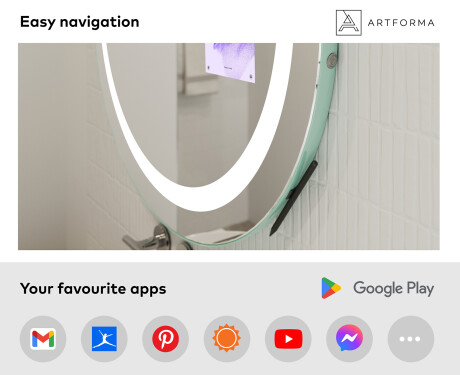 Round Magic Mirror LED Lighted L33 Samsung #3