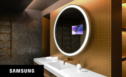 Artforma - Redondo Espejo baño con luz LED SMART L116 Apple