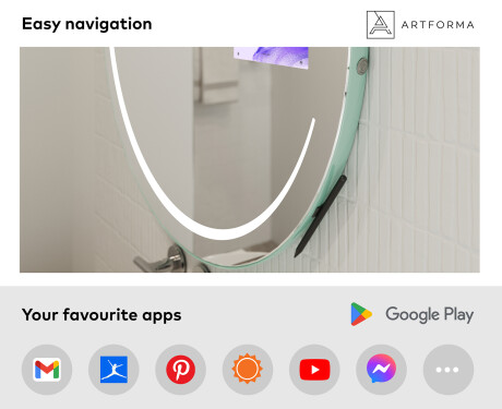 SMART Round Bathroom Mirror LED L156 Samsung #3