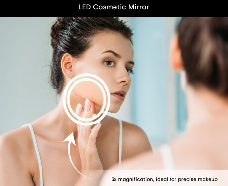 Rounded Modern LED Mirror with iPad Displine L146 Frame #6