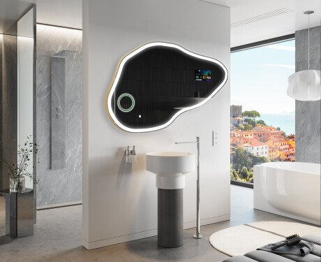 SMART Irregular Bathroom Mirror LED P222 Google #10