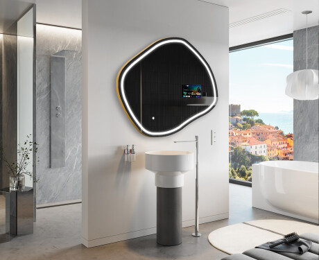SMART Irregular Bathroom Mirror LED R223 Google #9