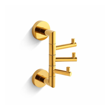 CLASSIC - Towel Hook / Triple Swivel / Shiny Gold #1