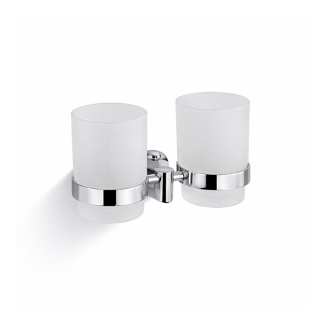CLASSIC—Holder with two cups / chrome, frosted glass #1