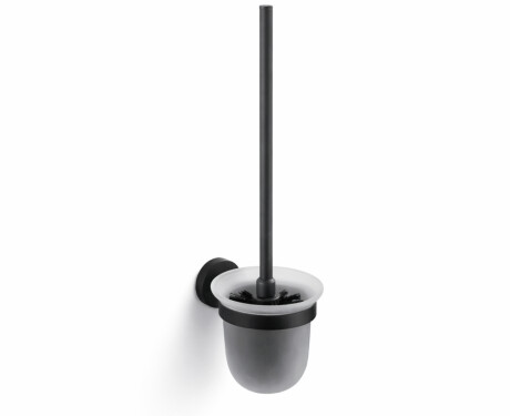 CLASSIC—Wall-mounted toilet brush / frosted glass / matte black