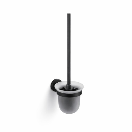 CLASSIC—Wall-mounted toilet brush / frosted glass / matte black #1