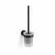 CLASSIC—Wall-mounted toilet brush / frosted glass holder / matte black #1