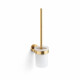 CLASSIC—Wall-mounted toilet brush / frosted glass holder / glossy gold #1