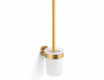 CLASSIC—Wall-mounted toilet brush / frosted glass holder / brushed gold