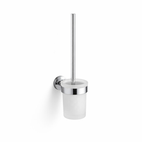 CLASSIC—Wall-mounted toilet brush / frosted glass holder / chrome #1