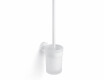 CLASSIC—Wall-mounted toilet brush / frosted glass holder / matte white