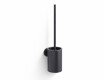 CLASSIC—Low-profile wall-mounted toilet brush / metal container, plastic brush head / matte black