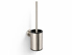 CLASSIC—Low-profile wall-mounted toilet brush / metal holder, plastic brush head / brushed steel