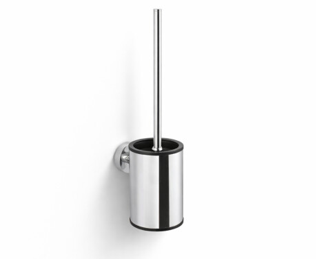 CLASSIC—Low-profile wall-mounted toilet brush / metal container, plastic brush head / chrome