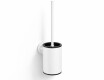 CLASSIC—Low-profile wall-mounted toilet brush / metal holder, plastic brush head / matte white