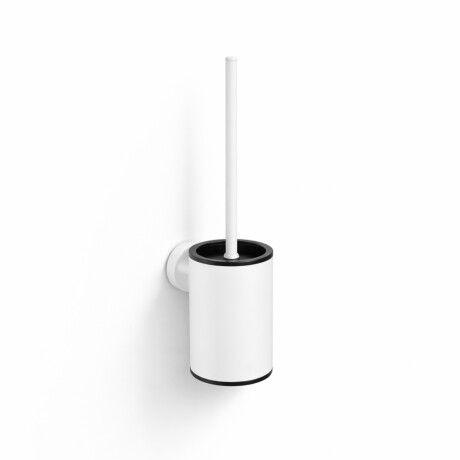 CLASSIC—Low-profile wall-mounted toilet brush / metal holder, plastic brush head / matte white #1