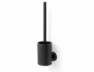 CLASSIC—Low-profile wall-mounted toilet brush / metal container, silicone brush head / matte black