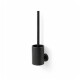 CLASSIC—Low-profile wall-mounted toilet brush / metal container, silicone brush head / matte black #1