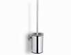 CLASSIC—Low-profile wall-mounted toilet brush / metal holder, glass brush head / chrome