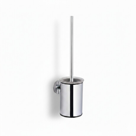CLASSIC—Low-profile wall-mounted toilet brush / metal holder, glass brush head / chrome #1