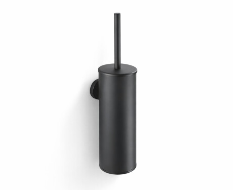 CLASSIC—Tall Wall-Mounted Toilet Brush / Metal Container, Plastic Refill / Matte Black