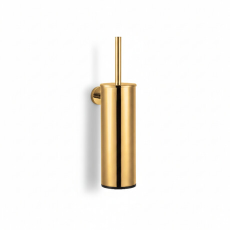 CLASSIC—Tall Wall-Mounted Toilet Brush / Metal Holder, Plastic Brush Head / Gold Gloss #1