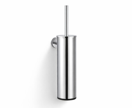 CLASSIC—Tall Wall-Mounted Toilet Brush / Metal Container, Plastic Brush Head / Chrome